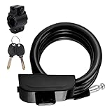 Xchon Candado de cable de acero plegable con soporte de montaje, candado seguro para bicicletas con 2 llaves de bloqueo de cadena en espiral