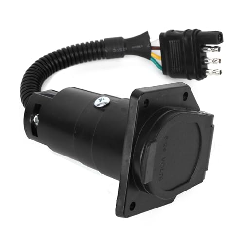 Sonew Spina Adattatore per Rimorchio da 4 Pin a 7 Pin, Connettore con Nucleo in Rame Puro, con Staffa, per Rimorchi, Semirimorchi, 6-24 V
