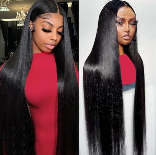 Btomar Straight Lace Front Wigs Human Hair 13x6 HD Transparent