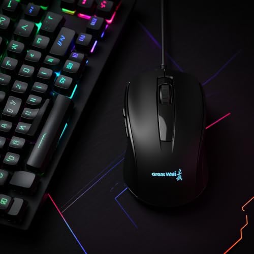 Image of AOC Wired USB Mouse - Ergonomic Comfort for Long‑Duration Use - High‑Precision Tracking - USB Plug‑and‑Play - Budget Friendly - Black Finish - Ideal for Business Office and Competitive Gaming