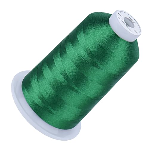 Image of Simthread Embroidery Machine Thread 5000M 40WT Polyester, Leaf Green 509 | 5000M 40WT polyester thread feeds smoothly for home or commercial embroidery projects.