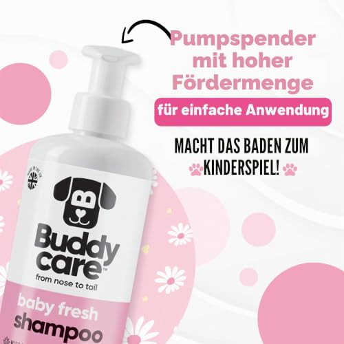 Baby Fresh Dog Shampoo von Buddycare - für müffelige Hunde ab 8 Wochen - Baby-Puder-duftendes Welpen-Shampoo mit Aloe Vera und Provitamin B5 (500ml x3)