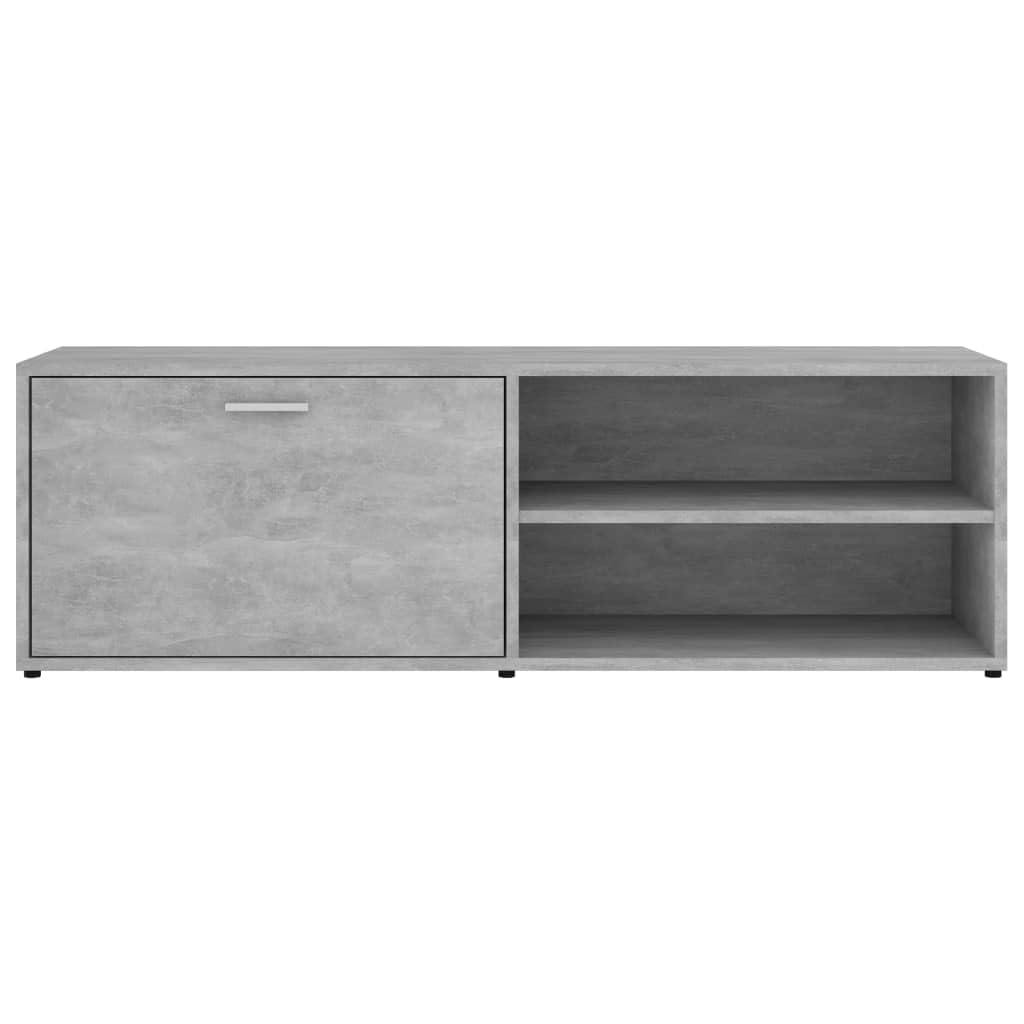 Mobile TV grigio cemento, in legno, 120 x 34 x 37 cm, con anta e 2 scomparti, per soggiorno, camera da letto, spazio e gestione dei cavi, moderna credenza bassa
