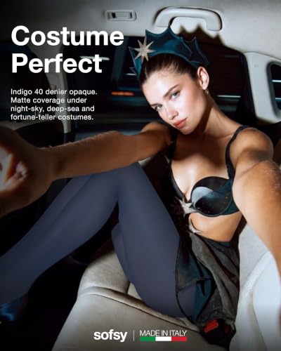 Image of sofsy Italian Rip-Resistant 40 Den Opaque Tights for Women