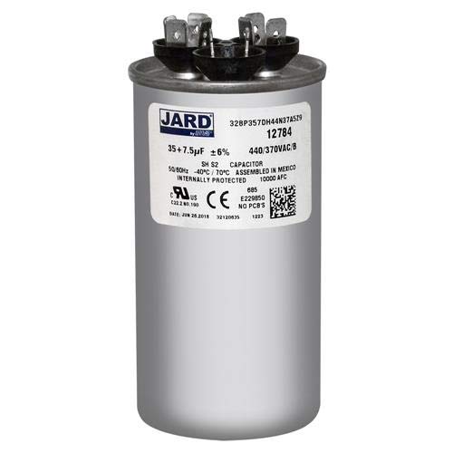 (2) Pack, 35 + 7.5 uF x 370/440 VAC - Jard # 12784 Round Dual Run Capacitor