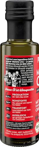 PPURA Bio Natives Olivenöl Extra Mammas Chili | Italienisches Oliven Öl mit Chili, Knoblauch & Oregano | 100% Natürlich, Ohne Zusatzstoffe und Aromen | Kaltgepresst & Lichtgeschützt | 100ml