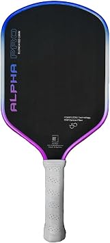Engage Pursuit Alpha Pro 14mm Pickleball Paddle - Raw Carbon Fiber Face, 8.0 oz Elongated Speed Paddle for Aggressive Play