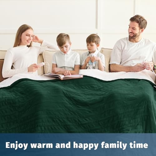 King Size Heated Electric Blanket - 90" x 108" with Dual Control, 10 Heating Levels & 8 Hours Auto Off, Soft Warm Flannel Gifts with Over-Heat Protection, ETL & FCC Certified