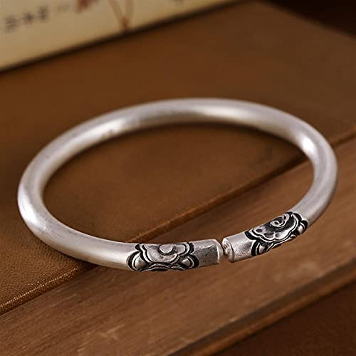 Bracelet s999 Pur jonc ouvert pour femme en argent massif rigide haut de gamme