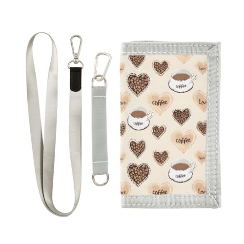 ALAZA Kids Wallets for Boys Girls Toddler Trifold Wallet Children Small Love Coffee with Zipper Coin Pocket