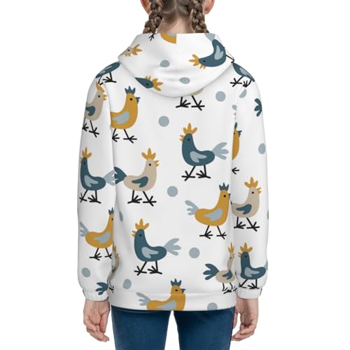 Farm Roosters Kids Pullover Hoodies Boys Sweatshirts Girls Athletic Clothes with Pocket4