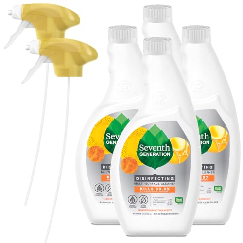 Seventh Generation Lemongrass Citrus Disinfecting Multi-Surface Cleaner – 26 Oz, Pack of 4