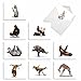 Zoo Yoga - 10 Assorted Blank Note Cards with Envelopes (4 x 5 .12 Inch) - Funny All Occasion Animal Greeting Cards - Bulk Box of Colorful Animal Notecards, Gifts for Yoga Lovers M6547OCBsl