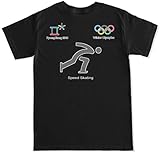 FTD Apparel Men's Pyeongchang 2018 Speed Skating T Shirt - XXL Black