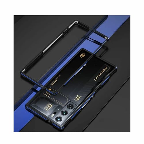 RedMagic 10 Pro/10 Pro+ ケース カバー アルミニウムバンパー かっこいい CASE 持ちやすい 耐衝撃カバー 金属 軽量 持ちやすい 簡単装着 簡単分解 人気 メタルサイドバンパー 強化ガラスフィルム おまけ付き(ブラックブルー)
