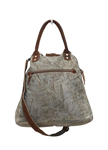 Myra Bag Upcycled Gerster Shoulder Bag - Measures 16 inches wide by 15 inches high by 6 inches deep - Runs Large2