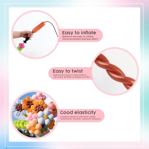 Image of Long Balloons - Coffee Brown 260 Balloons for Animal Modeling & Party Deco