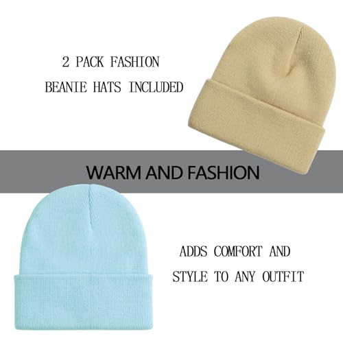 Image of ZOORON 1&2 Pack Beanie for Men Women Slouchy Beanie Hats Winter Knit Caps Soft Ski Hat Unisex