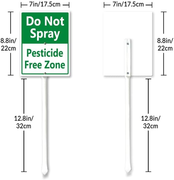 Do Not Spray Yard Sign and Stake Kit, No Spray Sign Weatherproof Outdoor Garden Signs for Easy Mounting Indoor Outdoor Garden Lawn Yard Decor, Sturdy Aluminum Sign 7×8.8inch - Image 7