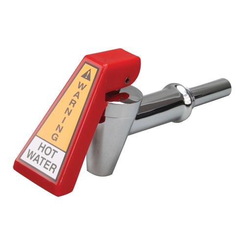 Bunn 29075.0000 Hot Water Faucet Red Handle Chrome Shank W/Hose Fitting for Bunn