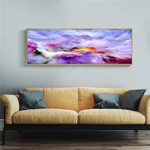 Diamond painting 5D complet nuages violets, kit loisirs créatifs relaxation