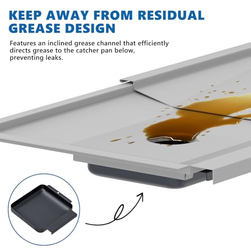 Image of SafBbcue Replacement Grease Tray with Catch Pan for Royal Gourmet GA5401T GA5403B GA5403C, Stainless Drip Pan for Royal Gourmet 5-Burner Propane Gas Grill Replacement Parts