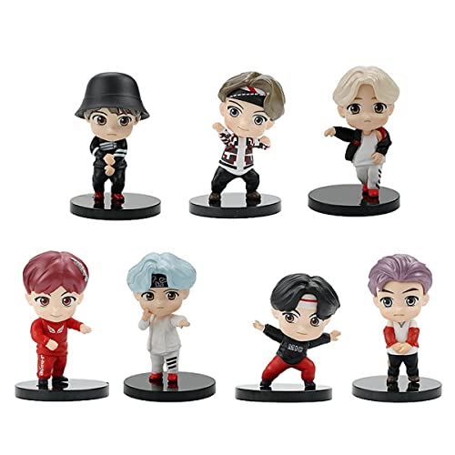 Image of Awestuffs Action Figure Limited Edition for Car Dashboard, Decoration, Cake, Office Desk & Study Table (BTS Bangtan Boys (Set of 7)),