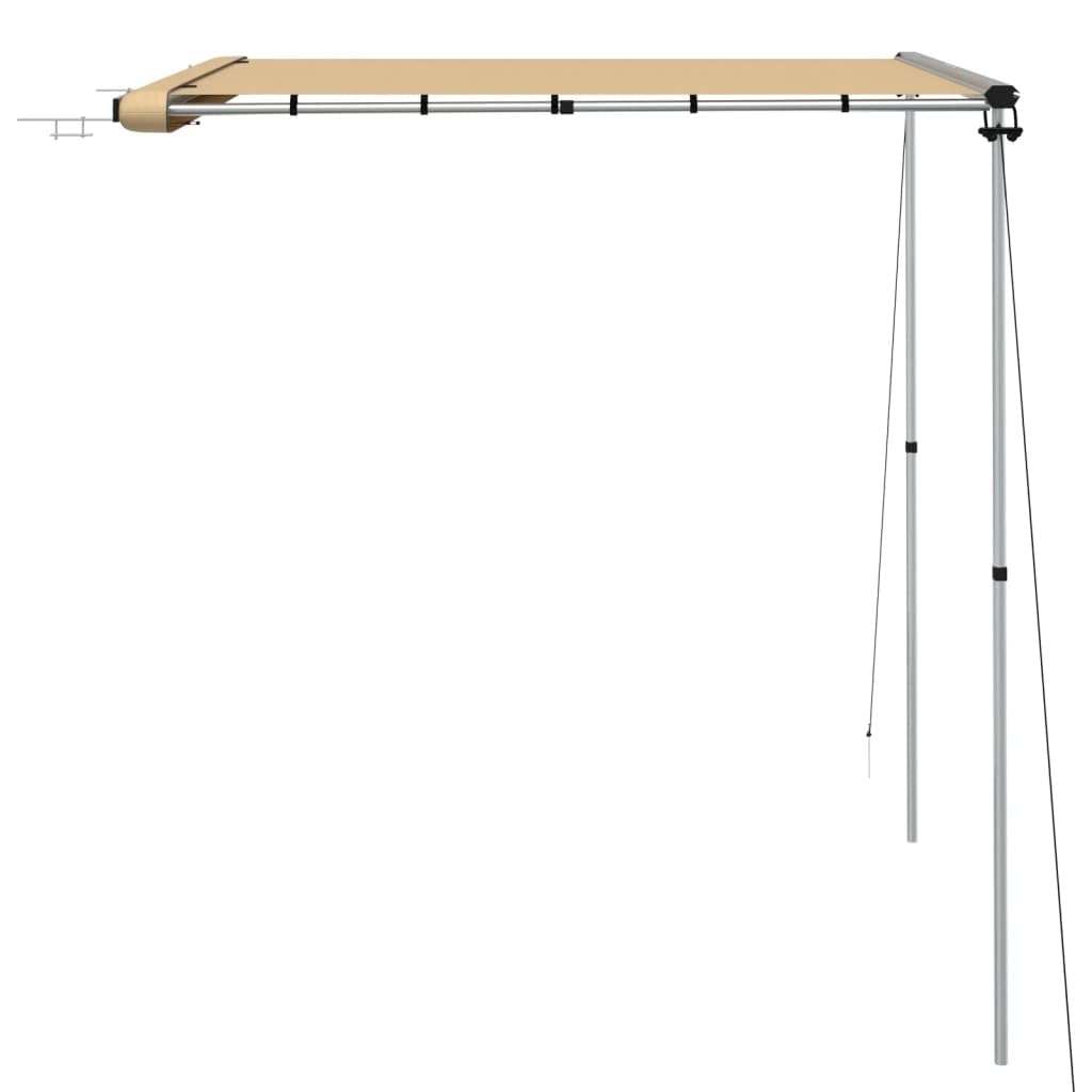 Markiza do przyczepy kempingowej, beżowa, z aluminium i poliestru 160 g, 2 x 2 x 2,15 m, wodoszczelny przedsionek z torbą do przechowywania, na kemping, do aktywności na świeżym powietrzu