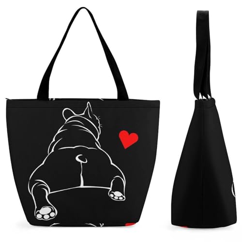 Sac à bandoulière bouledogue noir idéal pour vos voyages et escapades