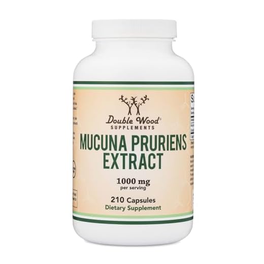 Mucuna Pruriens Extract Capsules - Dopamine Boosting Supplement - 210 Count, 1,000mg Per Serving, 20% L Dopa (from Velvet Bean) (for Mood and Motivation Support) Third Party Tested by Double Wood