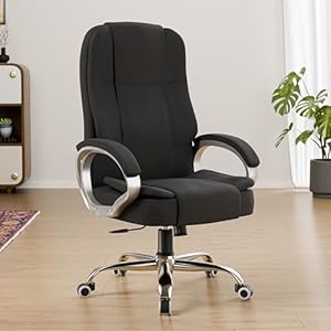 Green Soul® Vienna | Fabric Office Chair | Ergonomic Executive Boss Chair with Spacious Cushioned Seat | Heavy Duty Metal Base | High Back | 3 Years Warranty (Full Grey)