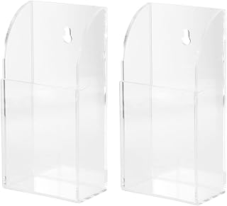 Veemoon 2 Piezas caja de control remoto soporte remoto soportes remotos de montaje en pared organizador de almacenamiento de escritorio Titulares montaje remoto en pared Acrílico blanco