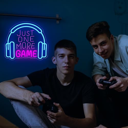 Image of Game Neon Signs for Wall Decor Gaming Lights Headset Game Room Decor Gaming LED Light Sign Dimmable Game Wall Decor for Boys Bedroom Party Video Gaming Gifts for Gamers Teens Size 13.8 * 12.2in(P030)