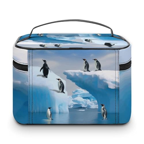 Foldable Travel Luggage Bag for Men And Women, Dry And Wet Separation Portable Travel Luggage Bag, Penguins On The Iceberg Printed Waterproof Sports Luggage Bag, Fitness Bag3