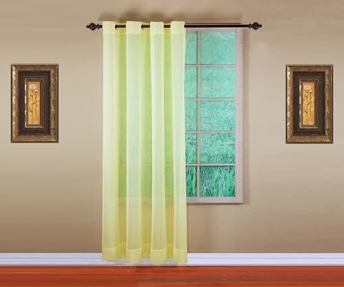 Image of Today's Curtain, Emelia Grommet Sheer Panel 84 inch Yellow, 59 inch W x 84 inch L