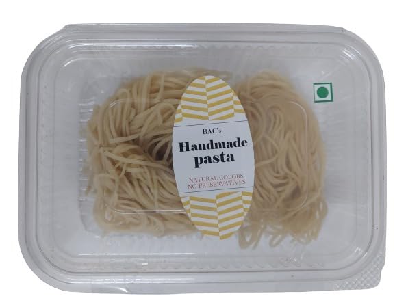 BAC's Delicious Italian Handmade Instant Fettucine Pasta | No Artificial Color and Preservatives (100g) (Pack of 2, Plain)