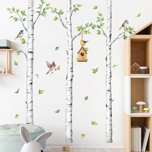 Decvictor Pegatinas de Pared Abedul Grande, Vinilos Decorativos Pared Arboles Blancos Realistas, Adesivos Paredes Decoración para Habitación Infantil Dormitorio ludoteca Muro (H: 171cm)