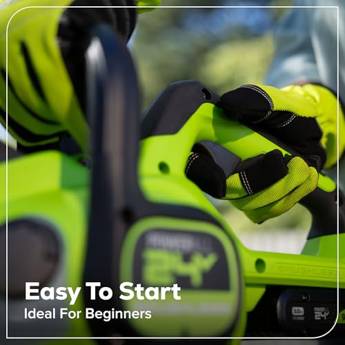 Image of Greenworks 24V 10'' Brushless Chainsaw, Great For Storm Clean-Up, Pruning, and Firewood, 2.0Ah Battery and 30W Type-C Charger