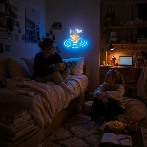 Image of I'm Fine Neon Sign for Wall Decor Dimmable Led Neon Lights Signs