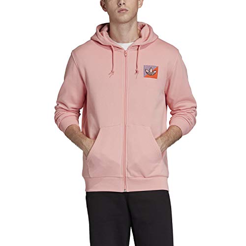 adidas DIAG EMB FZ Sweat-Shirt Homme, Glory Pink, FR : S (Taille Fabricant : S)