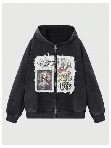 SOLY HUX Men's Vintage Zip Up Hooded Sweatshirts Long Sleeve Shirts Graphic Hoodies Outerwear Streetwear2