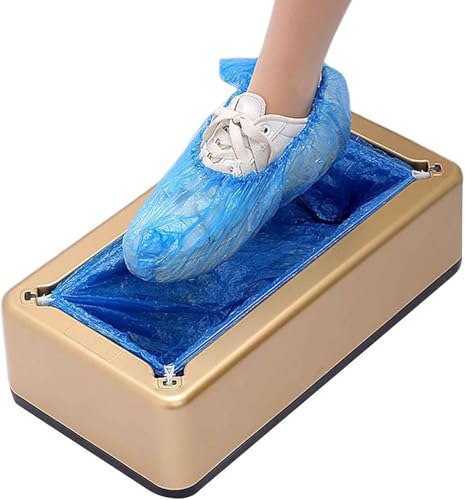 Dispensador de fundas desechables para zapatos con 100 fundas de plástico para el hogar, oficina, fábrica, laboratorio, hotel, protección cómoda e higiénica del calzado