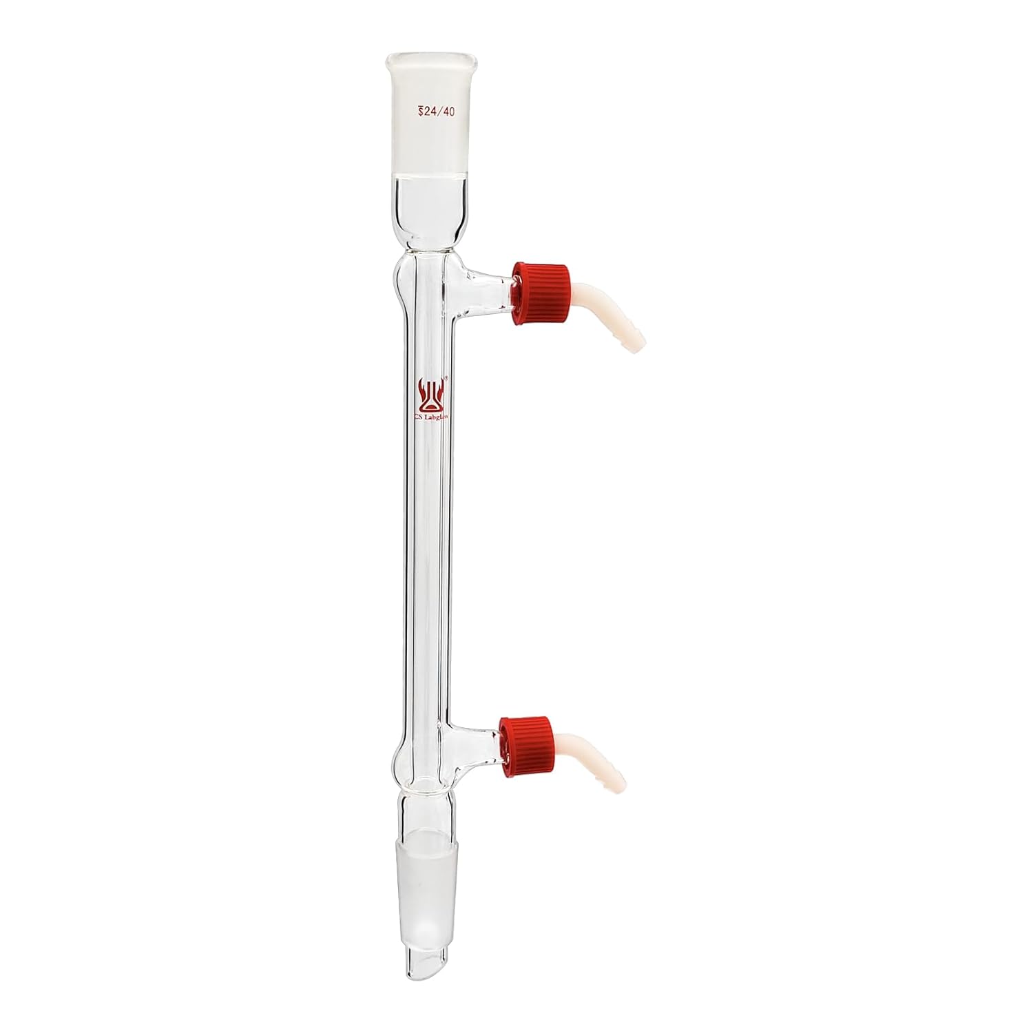 Liebig Condenser with 24/40 Joints, 200mm Jacket Length and Removable Hose Connections, Borosilicate Glass West Condenser, Lab Glassware