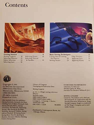 Sewing Lingerie (Singer Sewing Reference Library)