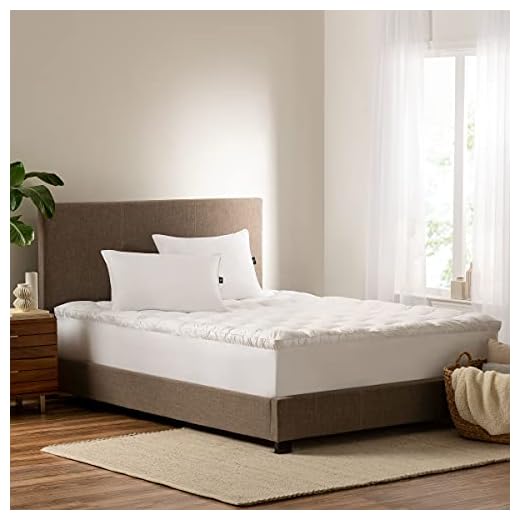 SERTA Down Illusion Soft Hypoallergenic 2 inch Pillowtop Simple Fit Mattress Topper, Queen, White