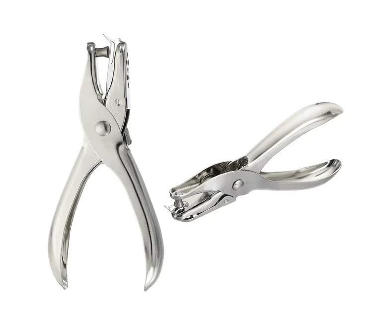 2 Pcs Silver 1/4 and 1/8 Inch Small Single Hole Punch Hole Puncher Mini Hole Puncher for DIY Craft Paper Tags Punches Paper for Paper Crafts