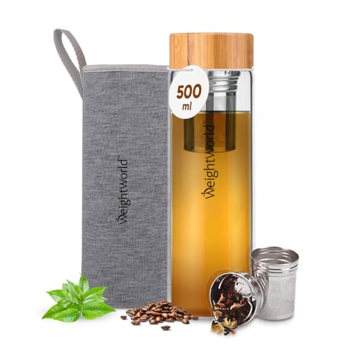 Botella Termo 500ml - Doble Vidrio para Té, Agua, Infusiones o...