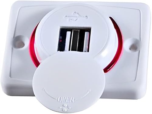 Miniatura 9 de Enchufe de cargador de auto dual USB con panel, toma de corriente de 3.1 A con tapa, adaptador de cargador rápido de coche de 12 V-24 V con