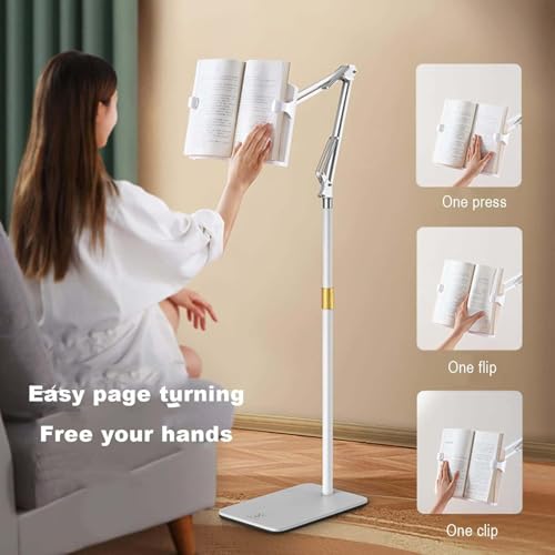 Ergonomischer Leseständer - 360° drehbar & höhenverstellbar, freihändiger Bodenhalter für Bücher/Tablets, perfekt für Bett, Büro, Küche - Bequeme und vielseitige Leselösung