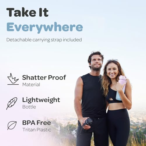Image of Hydracy Water Bottle with Time Marker & Fruit Infuser-Gradient 32 oz | BPA Free - Leak Proof Gym Bottle with times to drink - Ideal for Fitness Sports & Outdoors